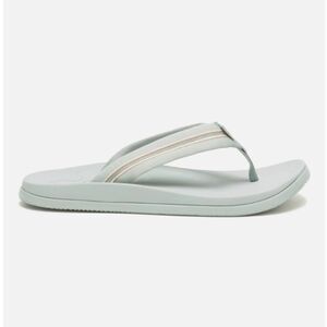 Chaco Womens Chillos Flip Flop Sandals Slip On Stripe Strap Sadie Aqua Gray Size
